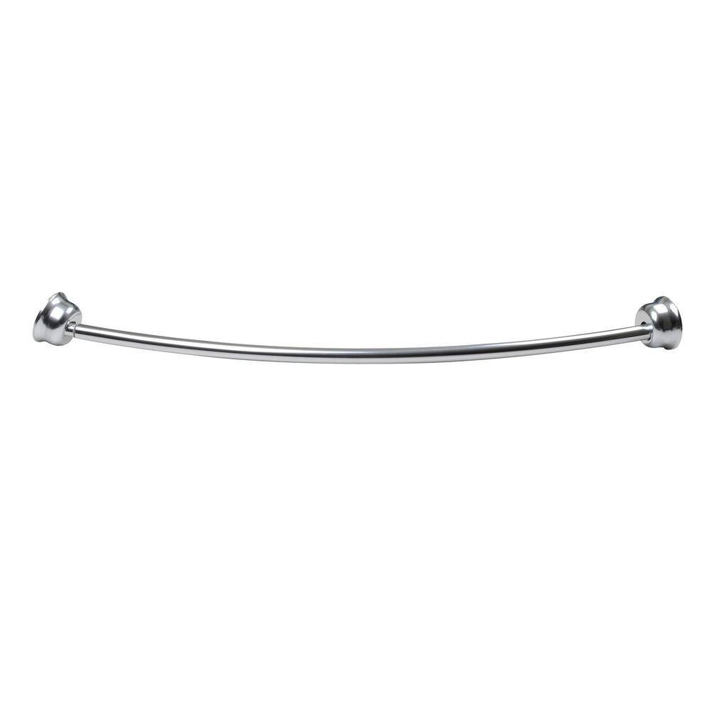 Adjustable Chrome Aluminum Curved Shower Rod, 45-72 Inches