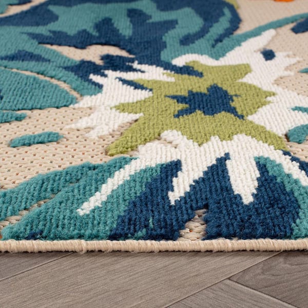 Bergamo Contemporary Floral Multi 9 ft.  x  12 ft.  Indoor/Outdoor Area Rug