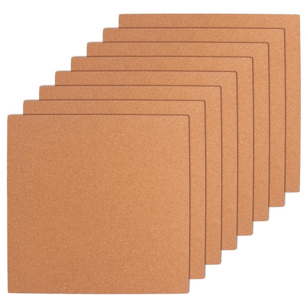 12 x 12 Cork Board Tiles Premium Natural Cork for Bulletin Board Mini Wall 72-Self Adhesive Squares 8-Pack