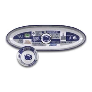 Penn State 20 in. Assorted Colors Melamine Oval Chip and Dip Server (Set of 2)