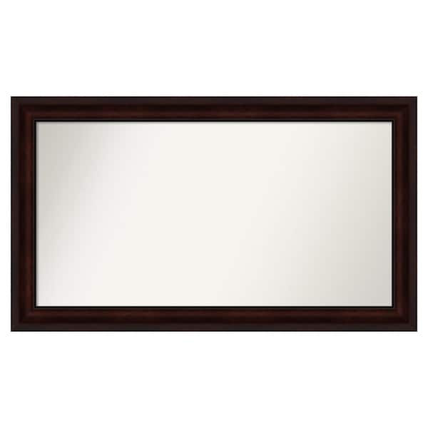 Amanti Art Coffee Bean Brown 45.25 in. x 26.25 in. Custom Non-Beveled Satin Recycled Polystyrene Framed Vanity Wall Mirror