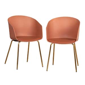 Flam Dining Chairs (Set of 2) Burnt Orange and Gold