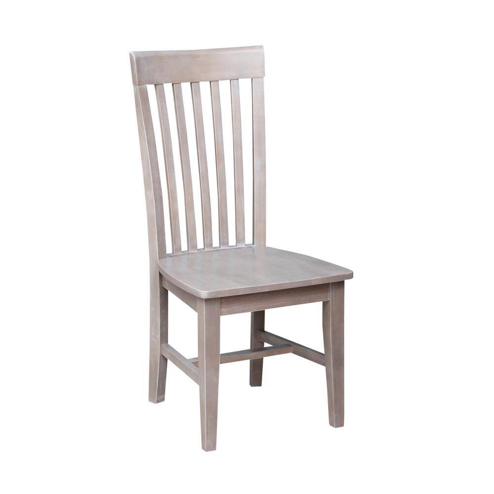 Eco-Friendly Solid Parawood High Slat Side Chair in Washed Gray Taupe