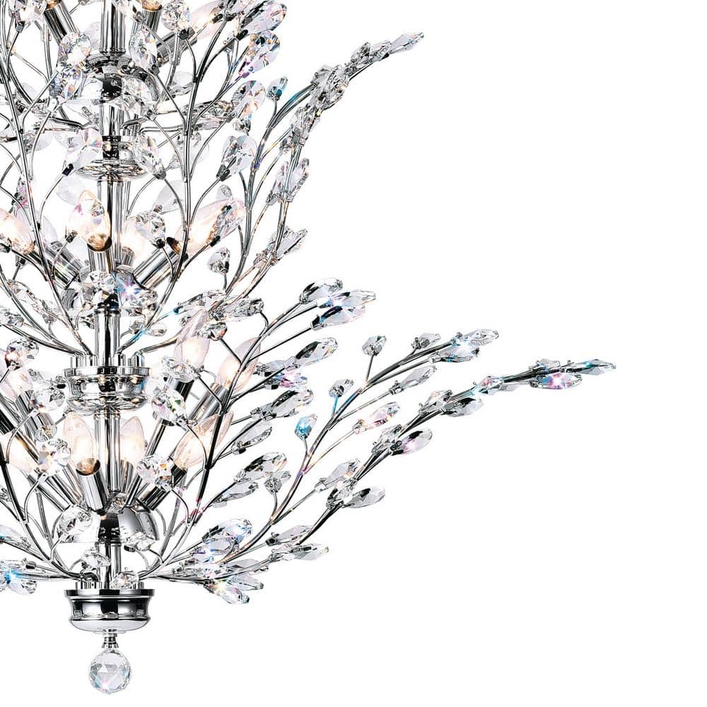 Ivy 40'' Chrome and Crystal 18-Light Chandelier