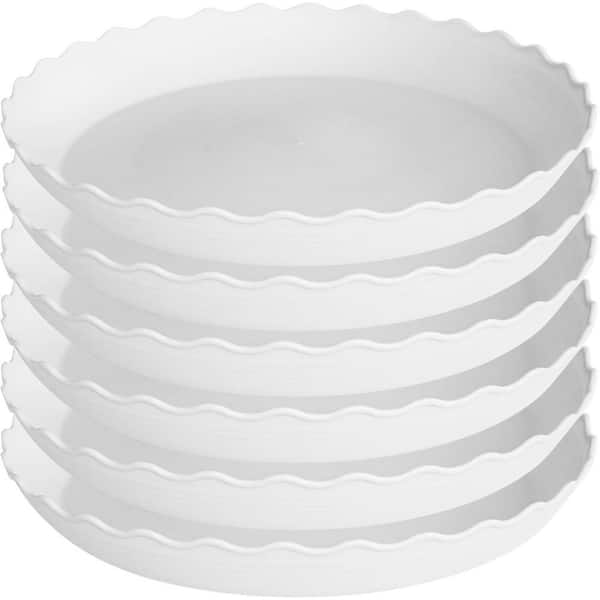 6 Pack Plant Saucer 6 in. Heavy Duty Plastic Plant Saucers, Durable Plant Tray for Pots, Trays for Planter (White)