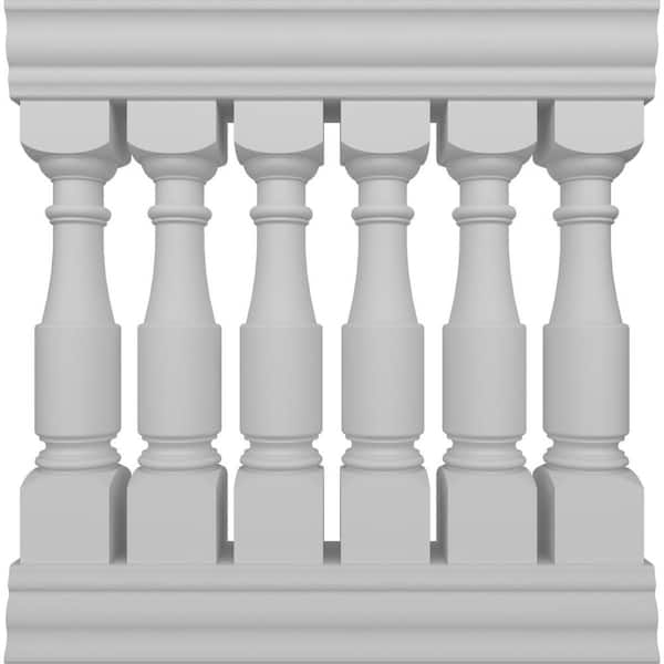 Ekena Millwork Fiberthane Hamilton Balustrade 36 in. L x 40 in. H Fiberglass Railing Kit