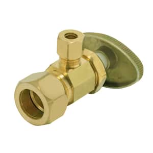 5/8 in. Compression x 1/4 in. Compression Angle Stop Valve in Rough Brass