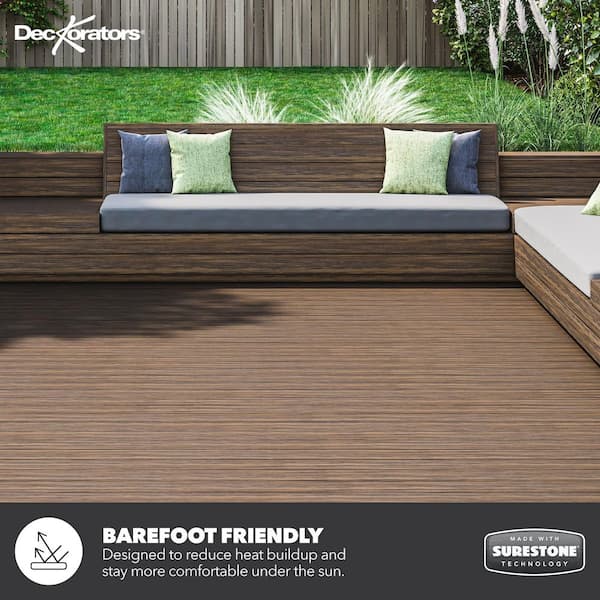 Voyage 1 in. x 6 in. x 12 in. Khaya Brown Composite Deck Board Sample