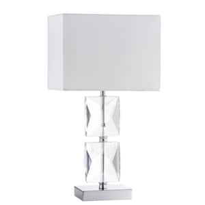18.5 in. H 1-Light Polished Chrome Table Lamp with Laminated Fabric Shade