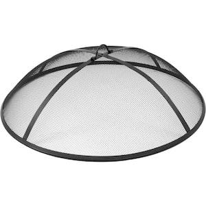 Outdoor Fire Pit Spark Screen Cover 32 in. Patio Round Mesh in Black