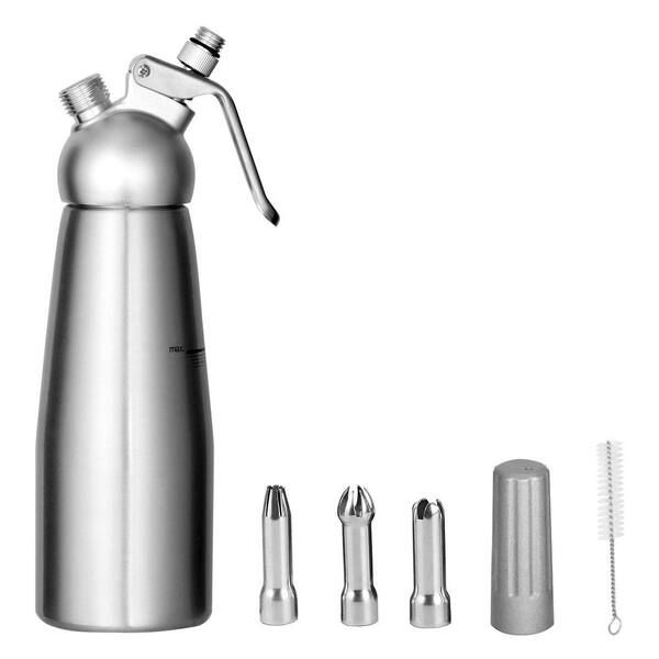 Wudkey Professional Aluminum Whipped Cream Dispenser, 500mL 1 Pint