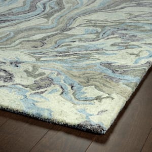 Marble Blue 5 ft. x 8 ft. Area Rug