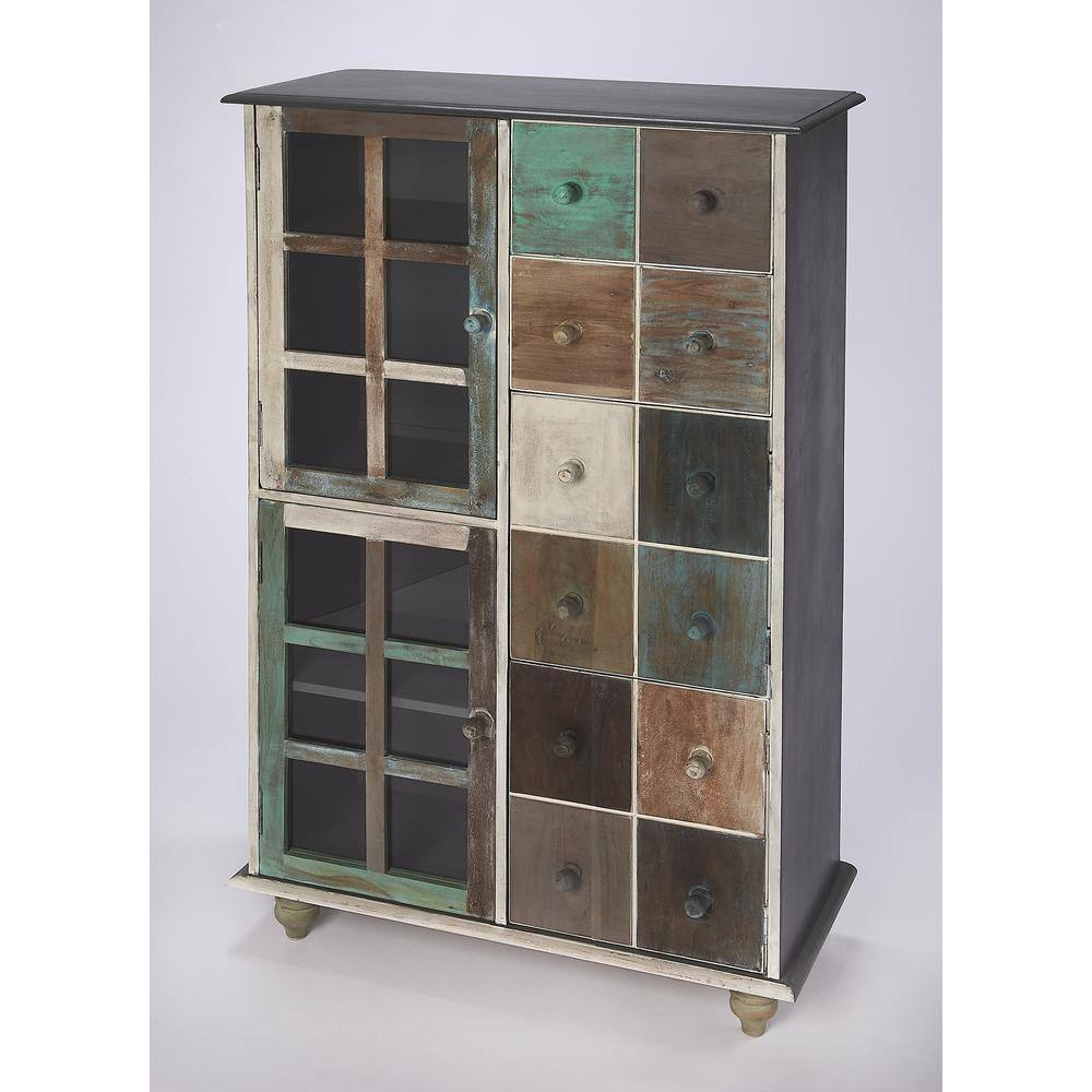 Gray Poplar Hardwood Accent Chest with Extra Deep Drawer
