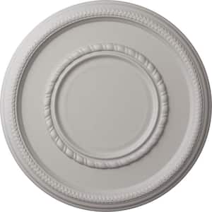 1-1/8 in. x 17-3/8 in. x 17-3/8 in. Polyurethane Federal Roped Large Ceiling Medallion, Ultra Pure White