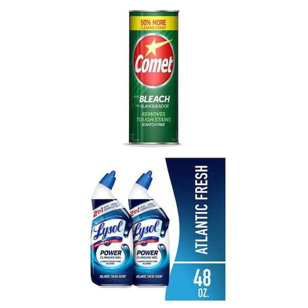Power Atlantic Toilet Cleaner Gel, 24 oz. (2-Pack), 21 oz. All Purpose Powder Cleaner with Bleach