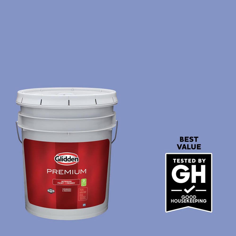 Glidden Premium 5 gal. PPG1245-5 Blue Hyacinth Satin Interior