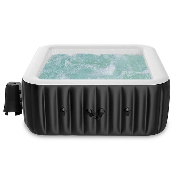 2-4 Person Inflatable Hot Tub Portable Blow up Hot Tub Leak-Proof PVC Outdoor Spa with 120 Air Jets, 60 x 60 x 25 in.