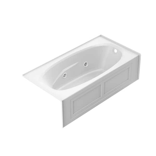 JACUZZI AMIGA 72 in. x 36 in. Acrylic Rectangular Right-Hand Drain 2-Panel Alcove Whirlpool Bathtub in White