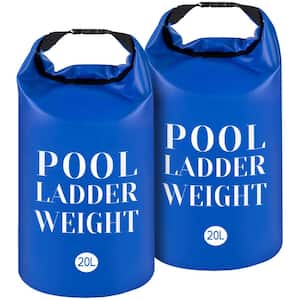 2-Piece 5.3 Gal. Universal Anchors Swimming Pool Ladder Steps with Heavy-Duty Handle for Above Ground Pool