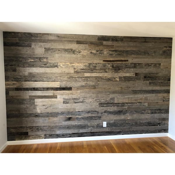 5 In Grey Reclaimed Planks Decorative, Vintage Wooden Wall Panels