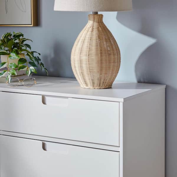 Sloane Mid-Century Modern White 6-Drawer 52 in. Solid Wood Dresser