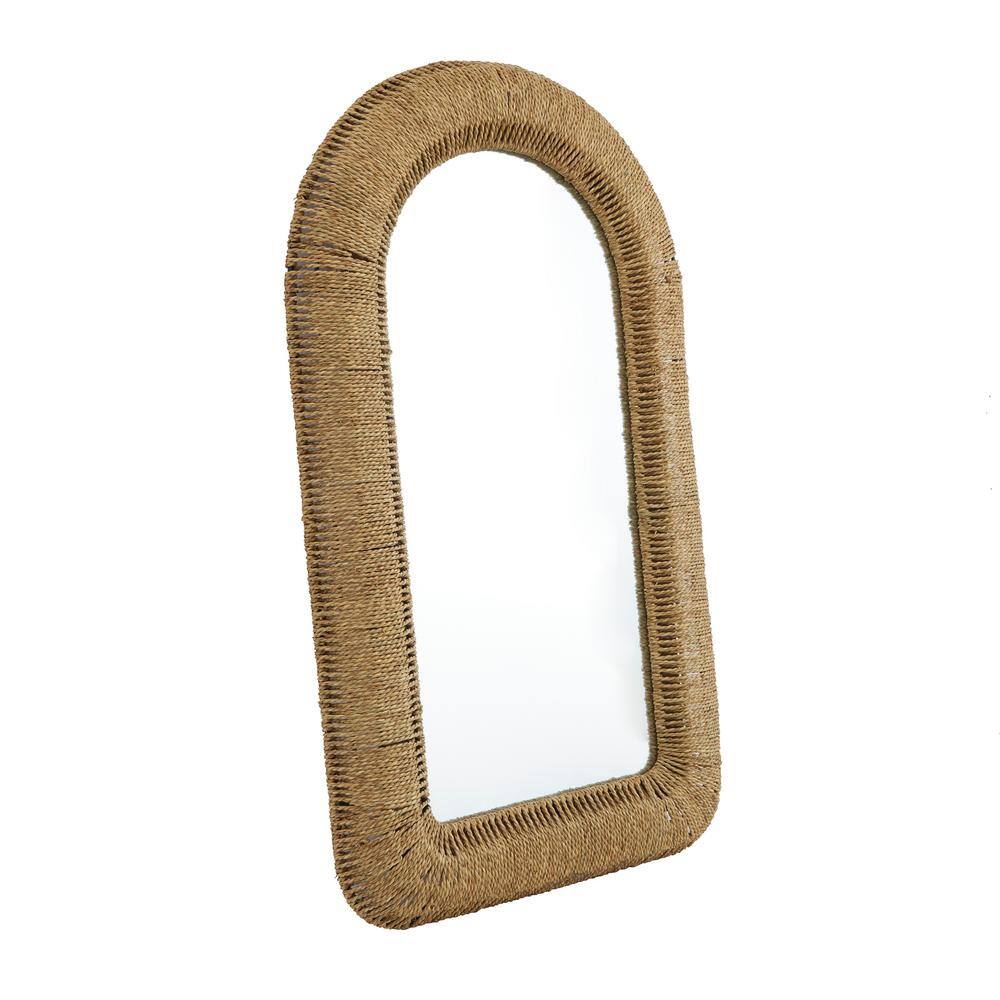 Bohemian Chic Arched Wood Frame Wall Mirror 27" x 48"