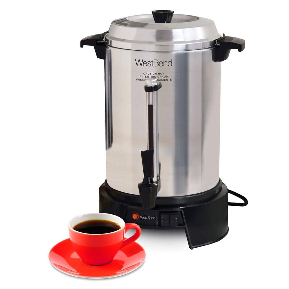 Polished Aluminum 55-Cup Commercial Coffee Urn with Automatic Temperature Control