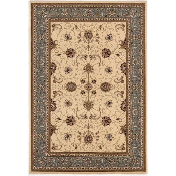 2 ft. x 5 ft. Beige And Cream Oriental Area Rug