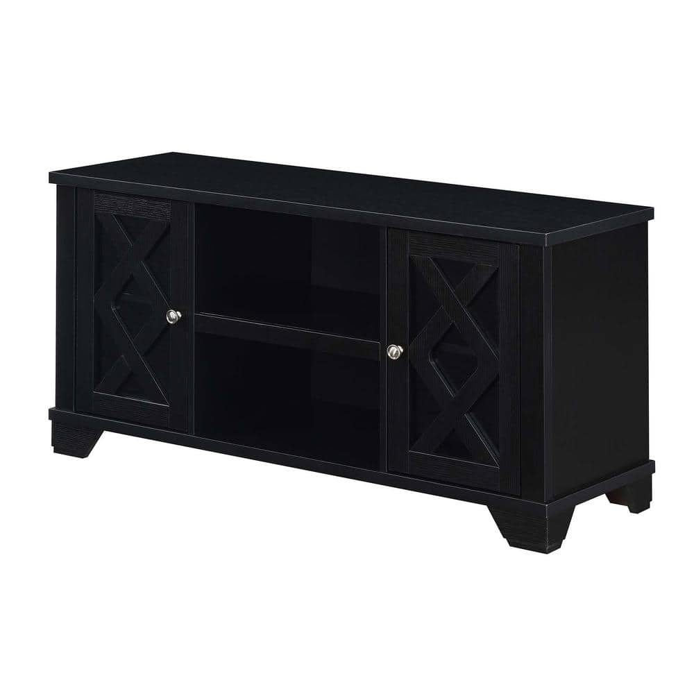 Gateway 48" Black Wood TV Stand with Cabinet Storage