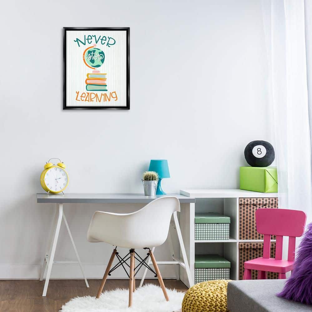 Never Stop Learning by Mandy Ford Art + Illustration Black Floater Frame Typography Graphic Art Print 21 in. x 17 in. price history on PriceWatchPro