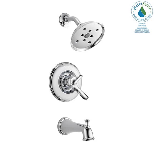 Delta Linden 1-Handle H2Okinetic Tub and Shower Faucet Trim Kit in Chrome (Valve Not Included)