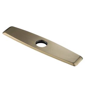 10.25 in. Stainless Steel Kitchen Faucet Single Hole Deck Plate in Brushed Gold