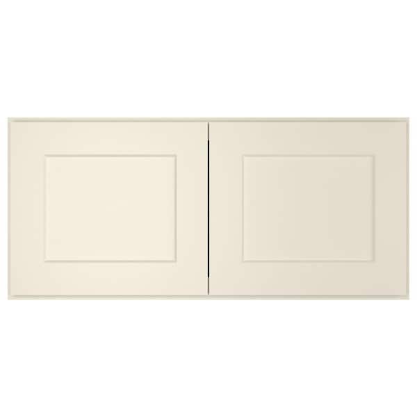 33-in. W x 24-in. D x 15-in. H in Shaker Antique White Plywood Ready to Assemble Wall Bridge Kitchen Cabinet 2 Doors