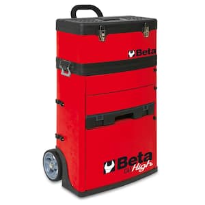 21 in. Mobile Tool Utility Cart with 3 Slide-Out Drawers and Removable Top Box with Carry Handle in Red