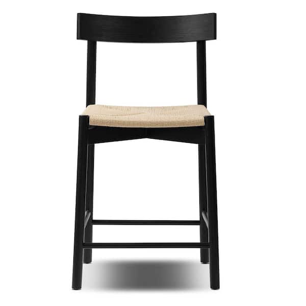 Poly and Bark Hamm 23.5 in. Black Wood Counter Stool