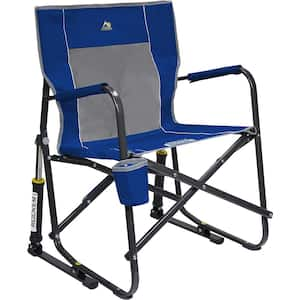 Metal Freestyle Outdoor Rocking Chair in Royal Blue