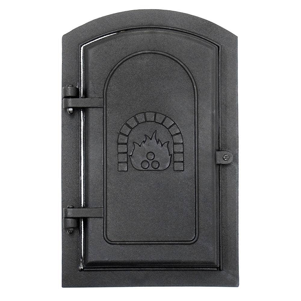 ACHLA DESIGNS 15.5 in. Tall Matte Black Cast Iron Clean Out Door