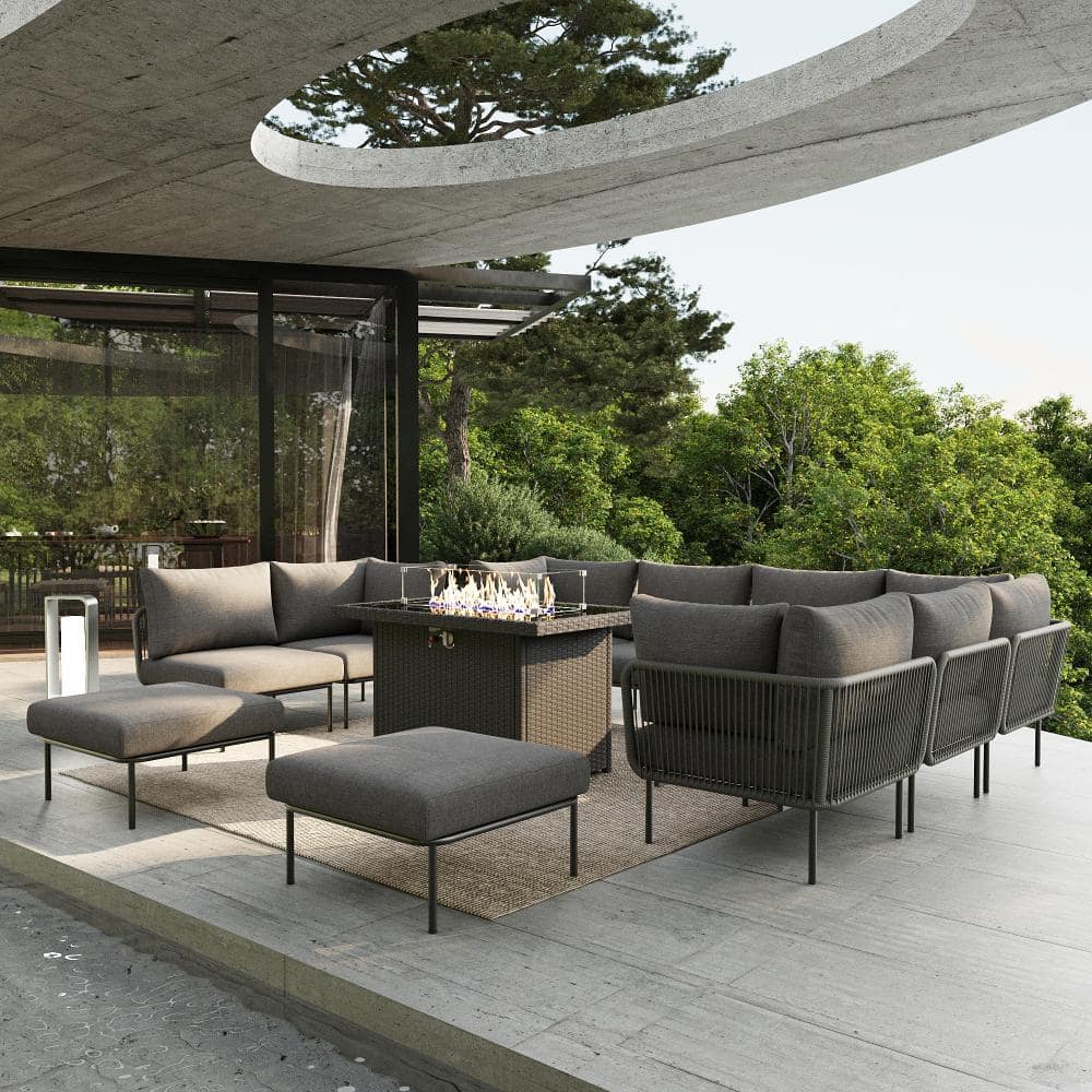 11 Pieces Aluminum Patio Furniture Set with Fire Pit Table and Upgrade Thickness Cushion price history on PriceWatchPro