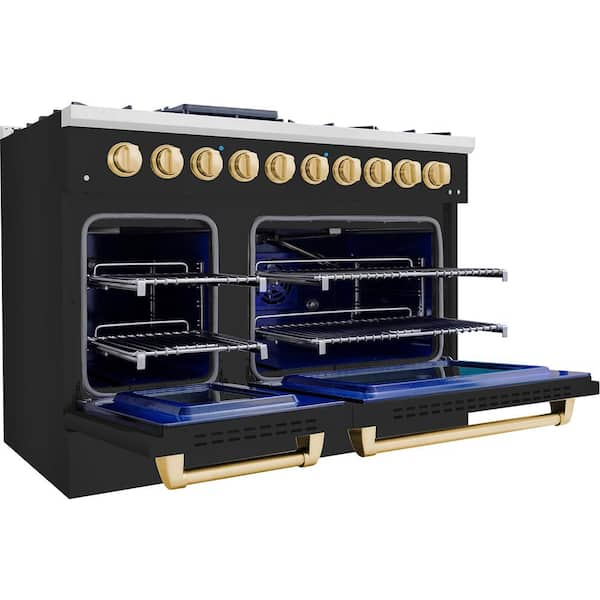 Hallman BOLD 48 IN, 8 Burner Freestanding Double Oven Gas Range