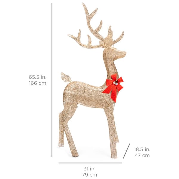 VEIKOUS 4.5 ft. 3D Warm White LED Reindeer Family Christmas Holiday Yard  Decoration, Gold PG0403-01-1 - The Home Depot
