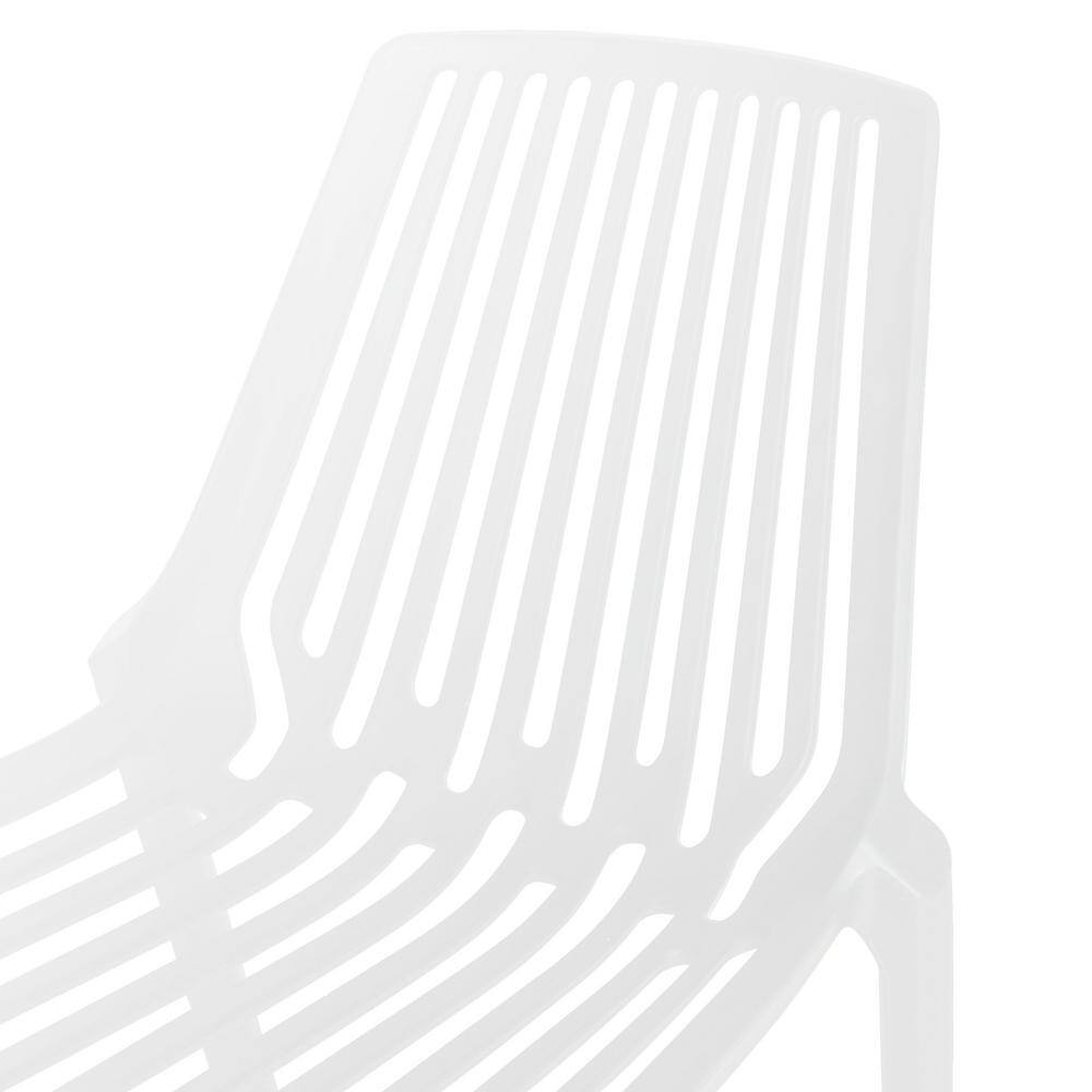 White Metal Stackable Modern Side Chair Set