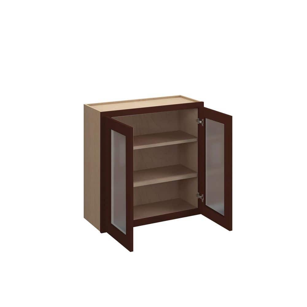 Charlotte Raised 30 in. W x 36 in. H x 12 in. D in Bordeaux Plywood Assembled Frosted Glass Wall price history on PriceWatchPro