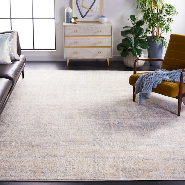 Adirondack Beige/Slate 12 ft. x 15 ft. Distressed Area Rug