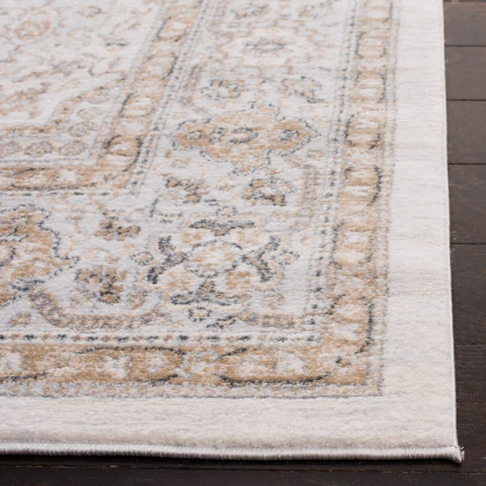 Isabella Cream and Beige Synthetic Stain-Resistant Area Rug