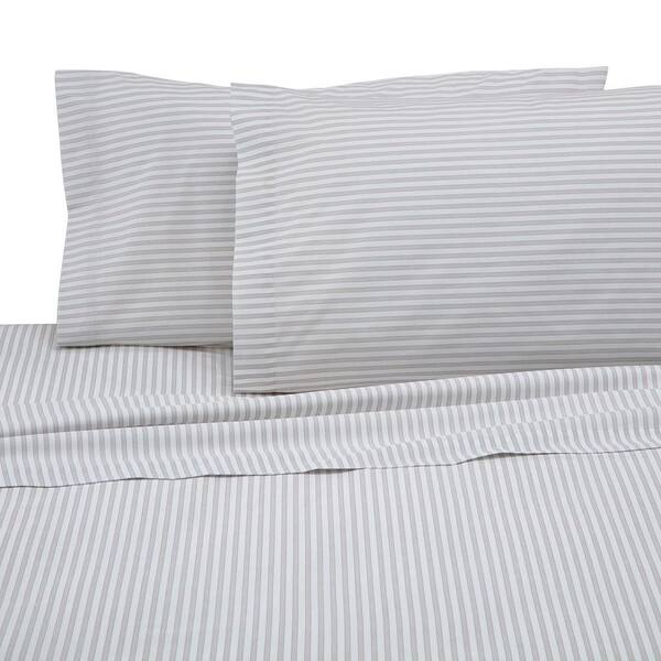 Martex 225 Thread Count Light Gray Cotton Queen Sheet Set