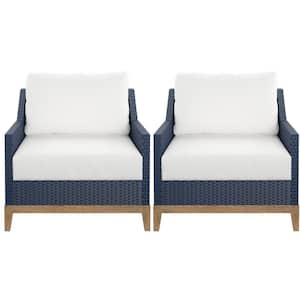 Metal Outdoor Lounge Chairs with White Cushion