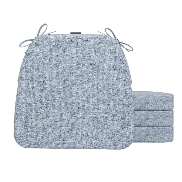 AAAAAcessories 16 in. x 17 in. Trapezoid Indoor Seat Cushion Dining Chair Cushion in Light Blue (4-Pack)