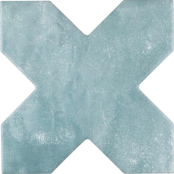 Apollo Tile Siena Green 5.35 in. x 5.35 in. Matte Ceramic Cross-Shaped Wall and Floor Tile Sample (0.2 Sq. ft./case) (1-pack)