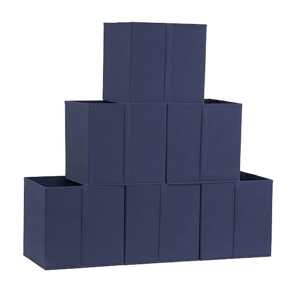HOUSEHOLD ESSENTIALS 25 Gal. Square Storage Bins in Blue (6-Pack)