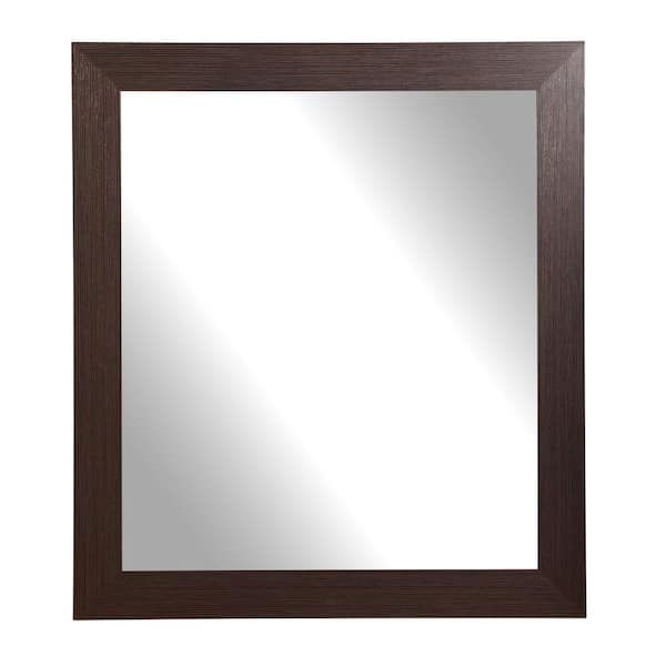 BrandtWorks 25.5 in. W x 48.5 in. H Rectangle Framed Dark Brown Mirror
